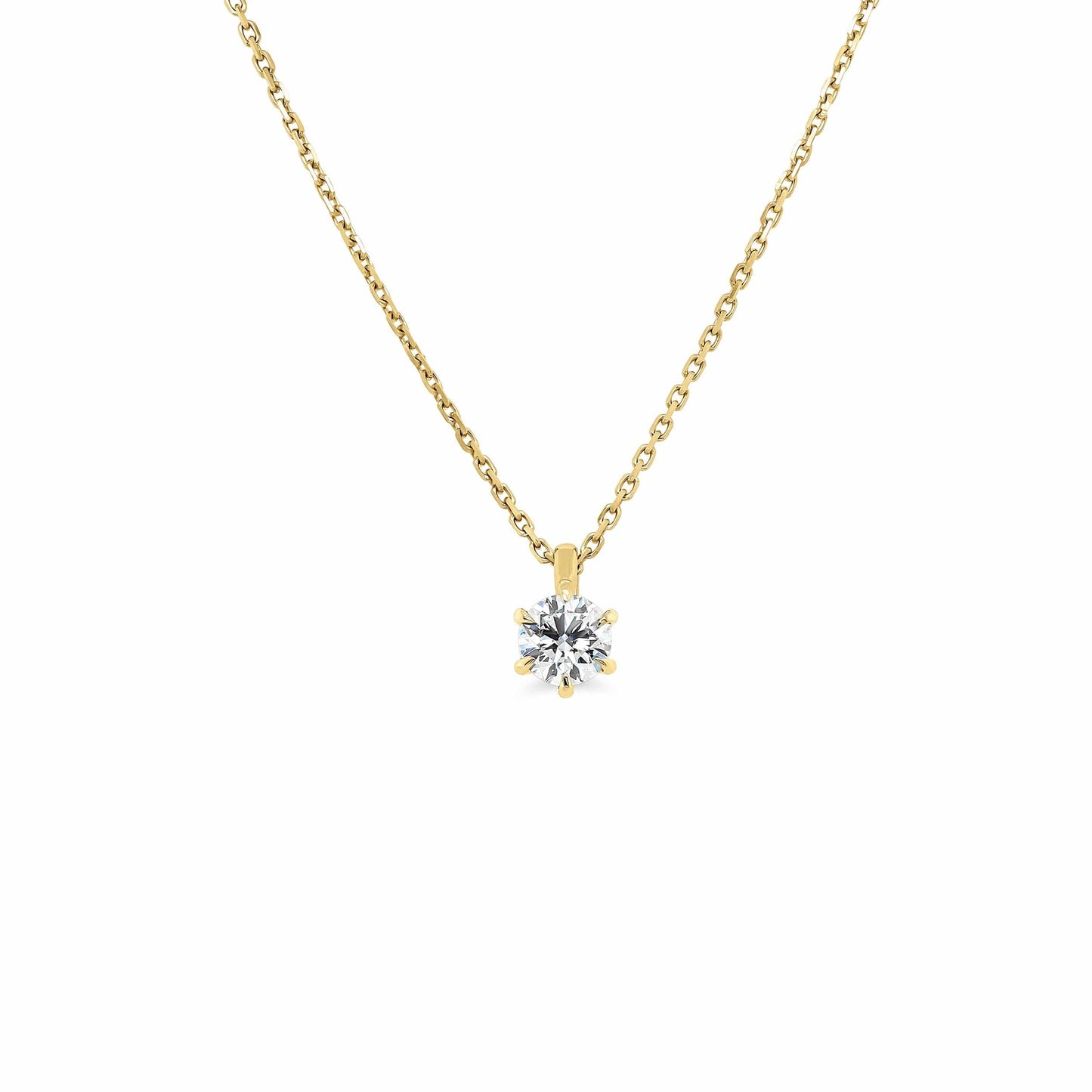 GIA 0.30ct 6 Claw Round Solitaire Necklace