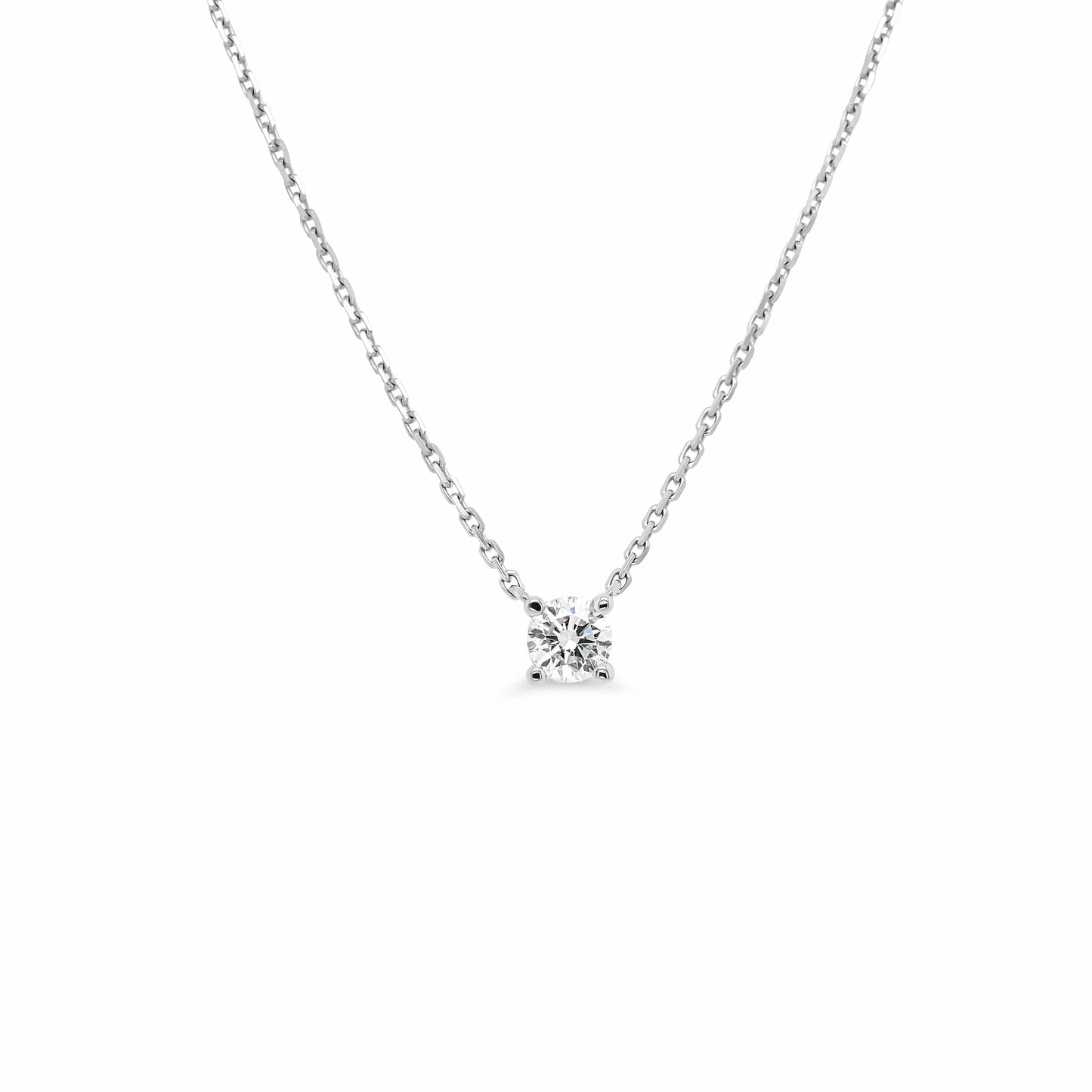 0.40ct Round Lab Grown Diamond Necklace Fixed Chain