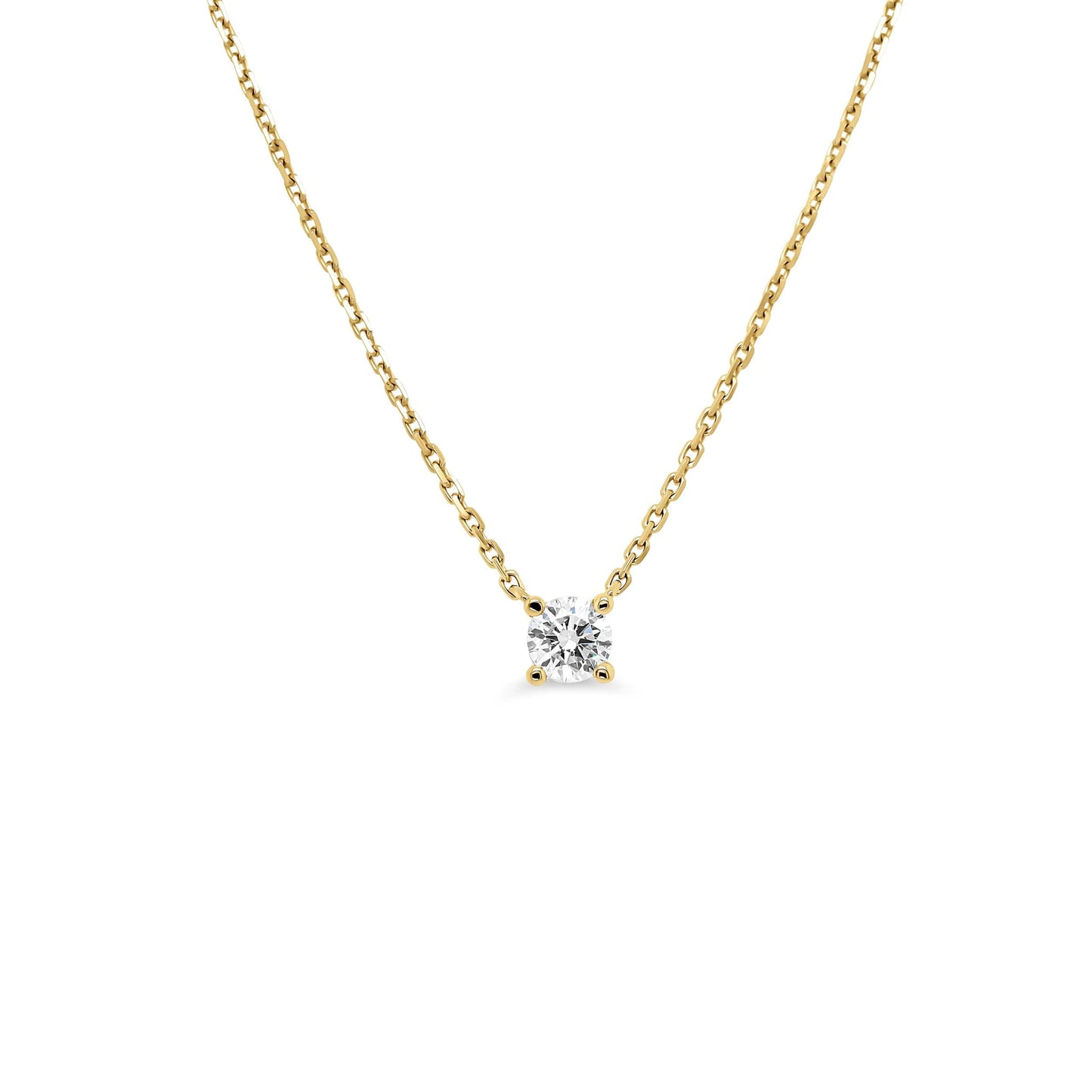 0.40ct Round Lab Grown Diamond Necklace Fixed Chain