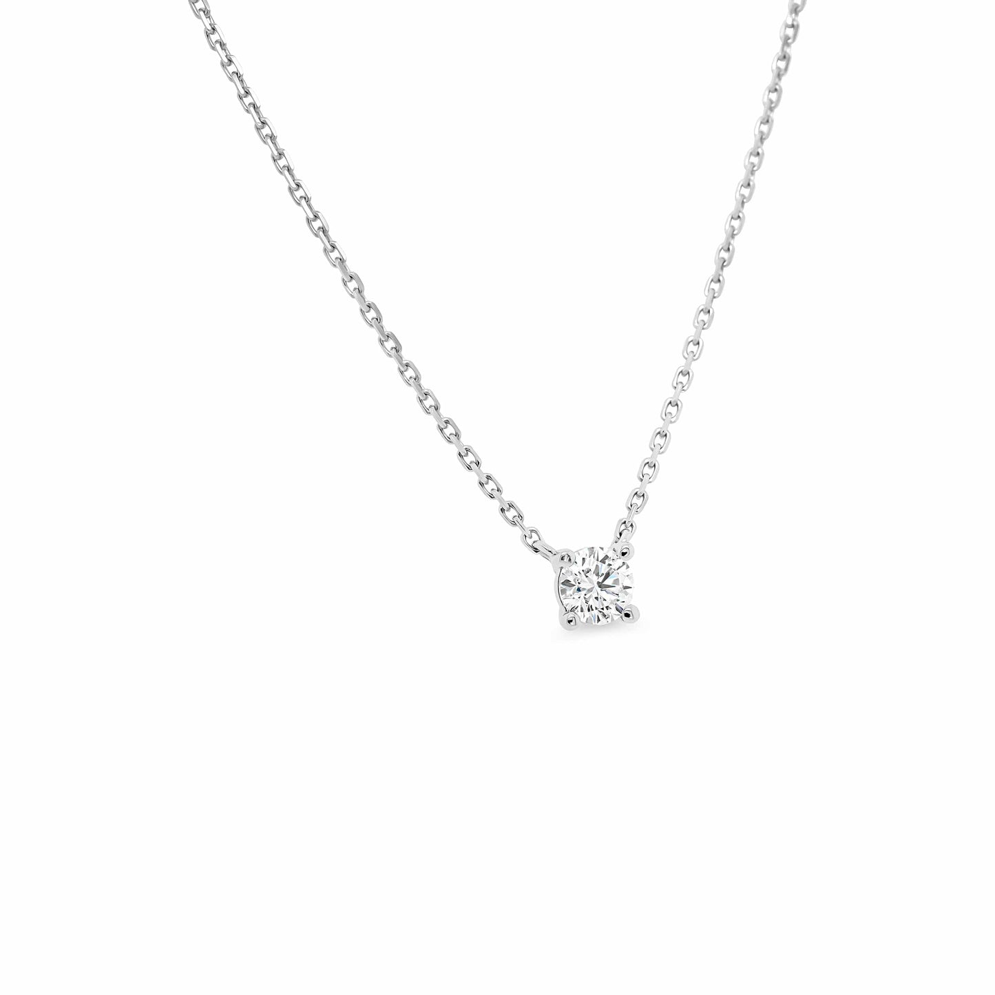 0.40ct Round Lab Grown Diamond Necklace Fixed Chain