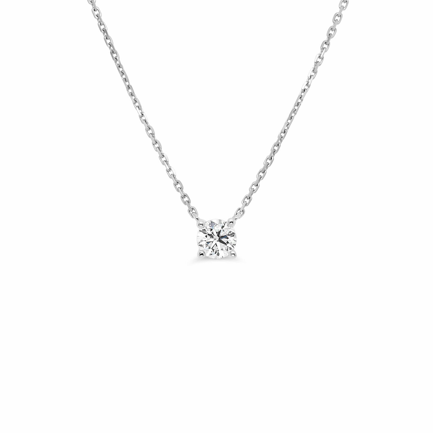 0.50ct Round Lab Grown Diamond Necklace Fixed Chain