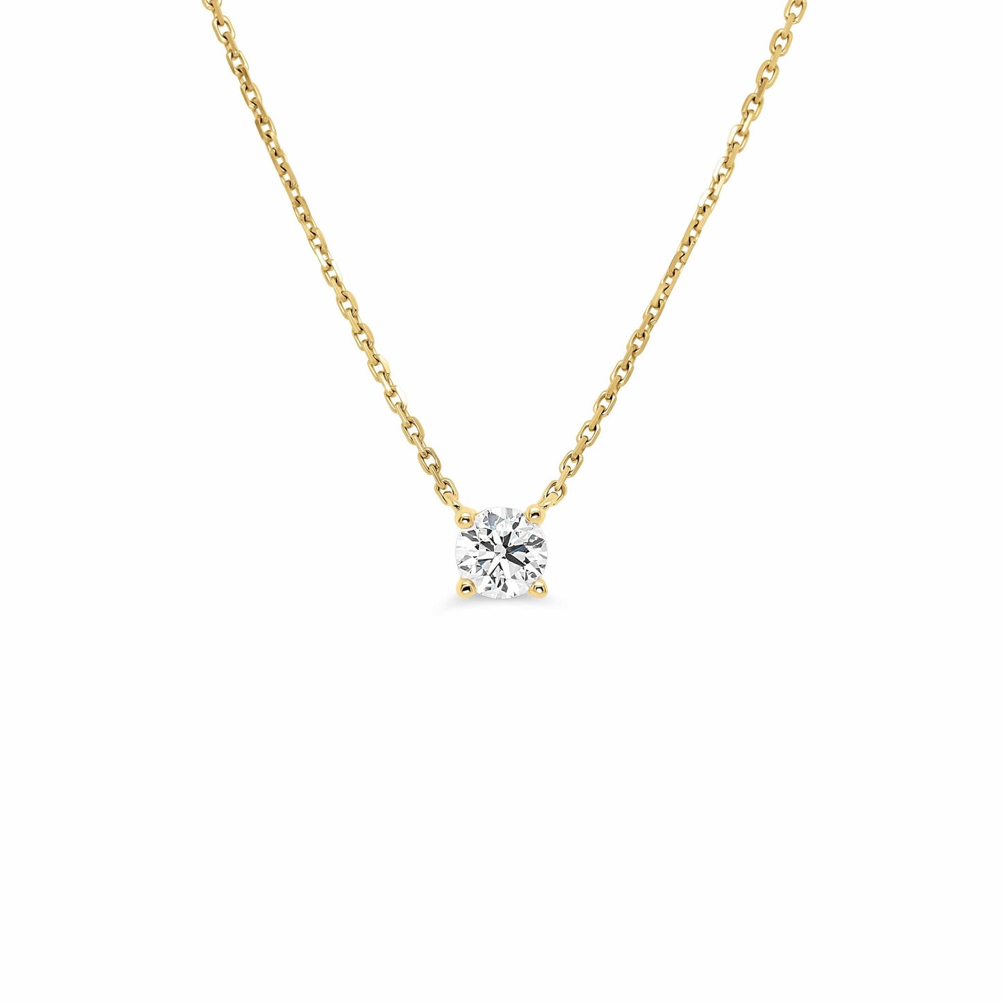 0.50ct Round Lab Grown Diamond Necklace Fixed Chain