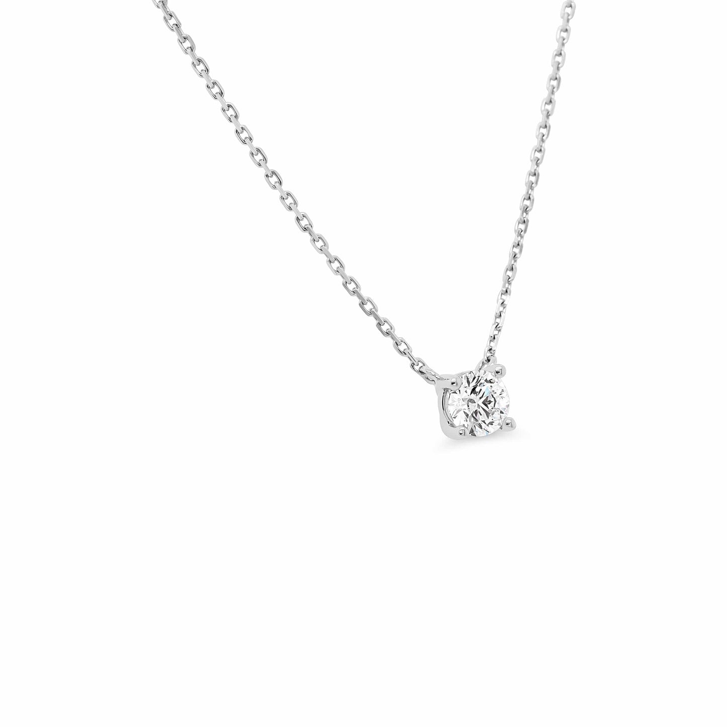 0.50ct Round Lab Grown Diamond Necklace Fixed Chain