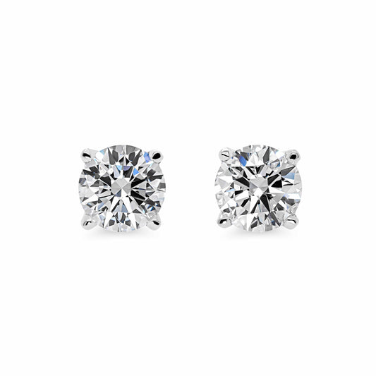 IGI Certified 1.09ct Round Brilliant Studs