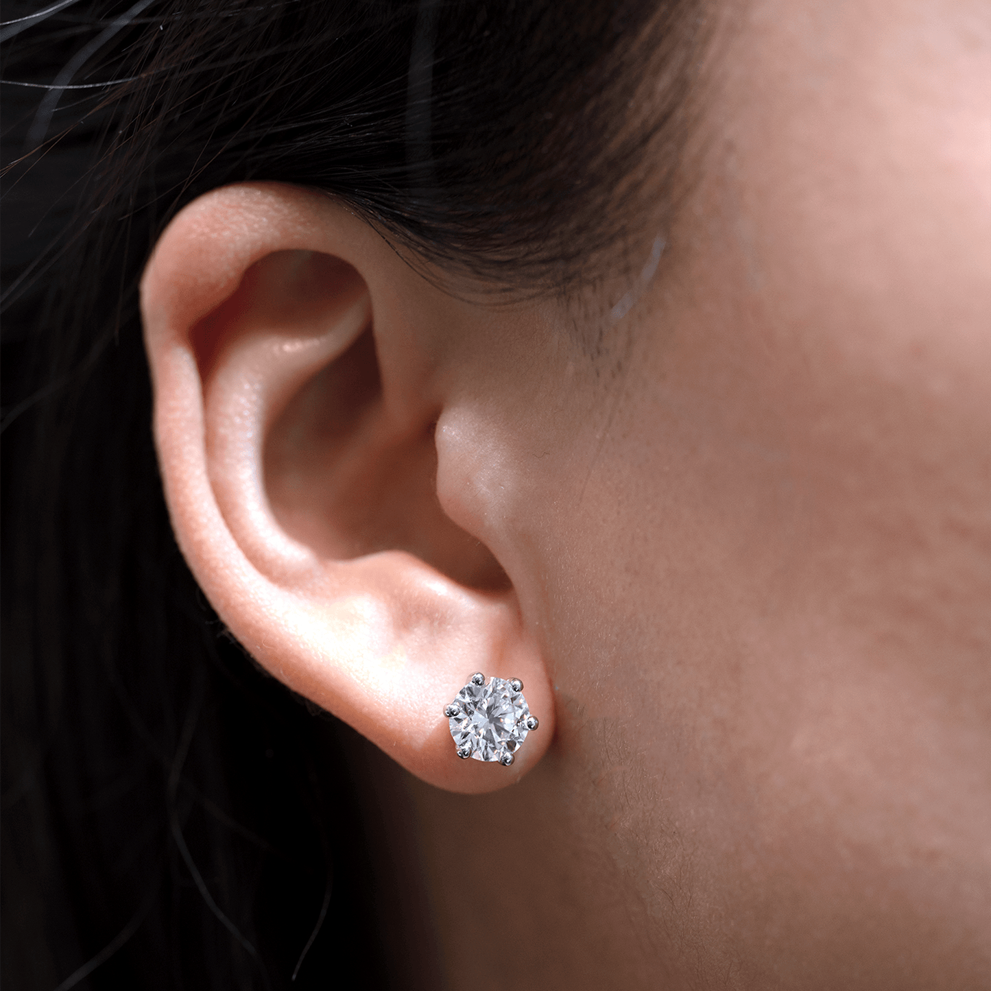 IGI Certified 4.16ct Round Lab Diamond Studs
