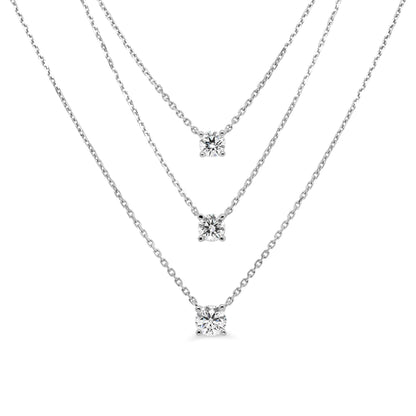 0.50ct Round Lab Grown Diamond Necklace Fixed Chain