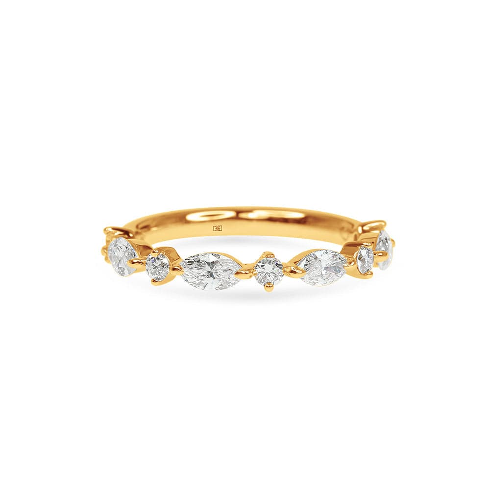 Lab Grown Amore Star Marquise & Round Diamond Wedding Band