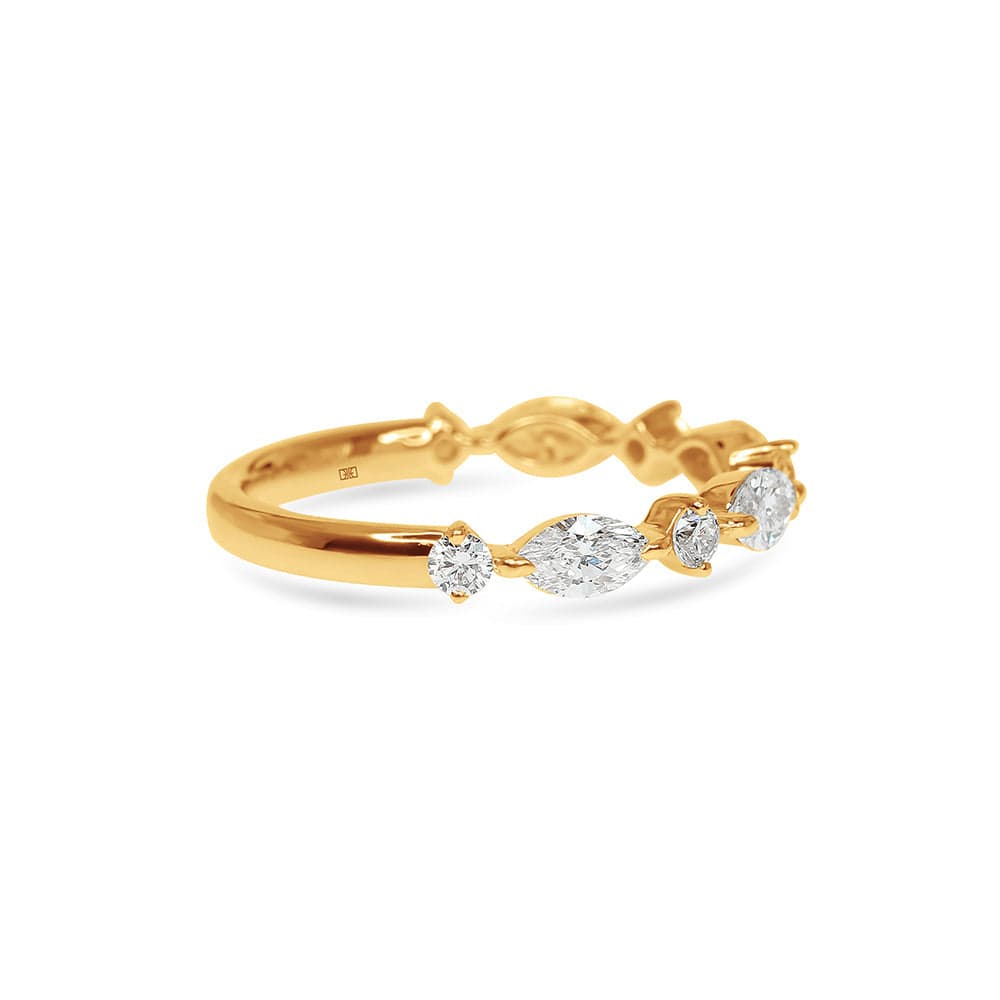 Amore Star Marquise & Round Diamond Wedding Band