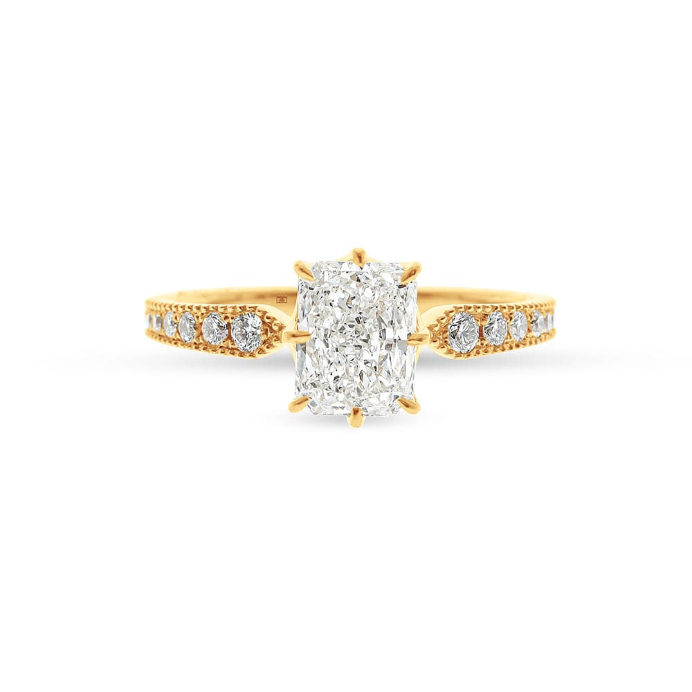 Lab Grown Aspen Radiant Cut Vintage Engagement Ring