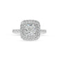 Lab Grown Madeline Cushion Cut Diamond & Double Halo with Sidestones Engagement Ring