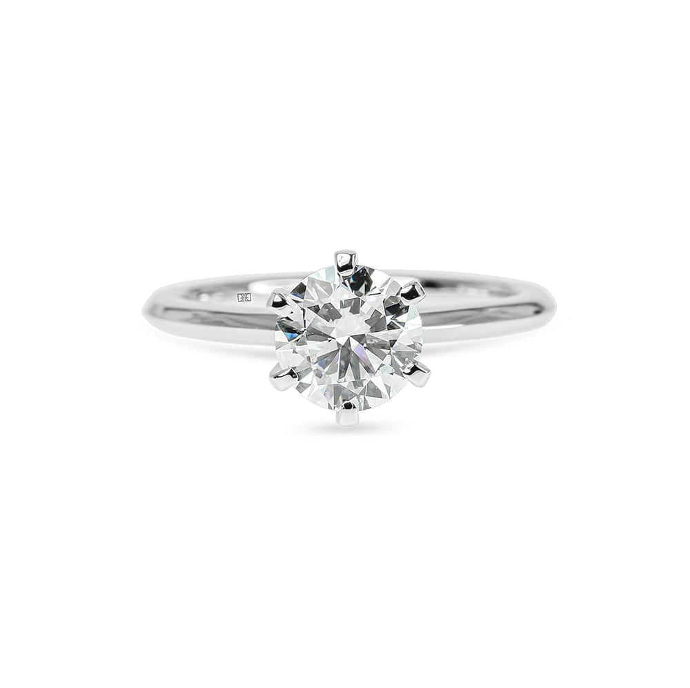 Lab Grown Knife Edge 6 Prong Engagement Ring