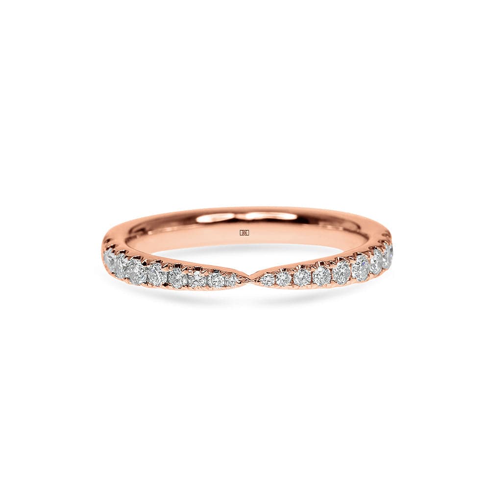 Pave Pinch Diamond Wedding Band