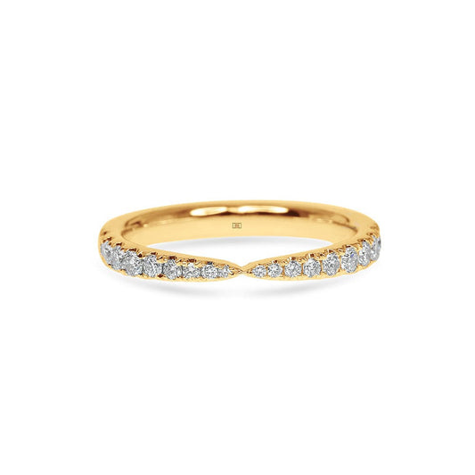 Pave Pinch Diamond Wedding Band