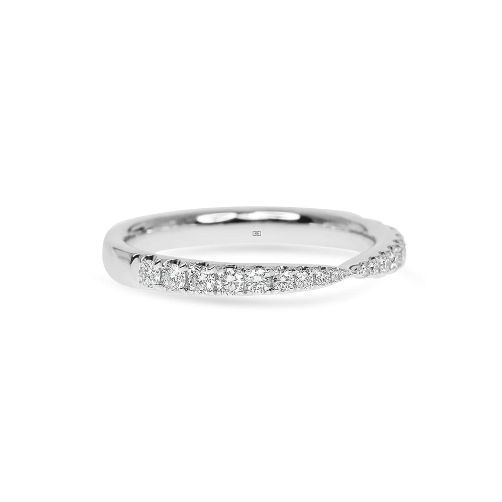 Pave Pinch Diamond Wedding Band