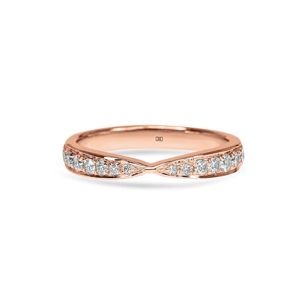 Lab Grown Phoebe Bezel Set Pave Pinch Diamond Wedding Band