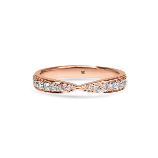 Phoebe Bezel Set Pave Pinch Diamond Wedding Band