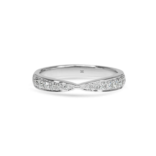 Phoebe Bezel Pave Pinch Diamond Wedding Band