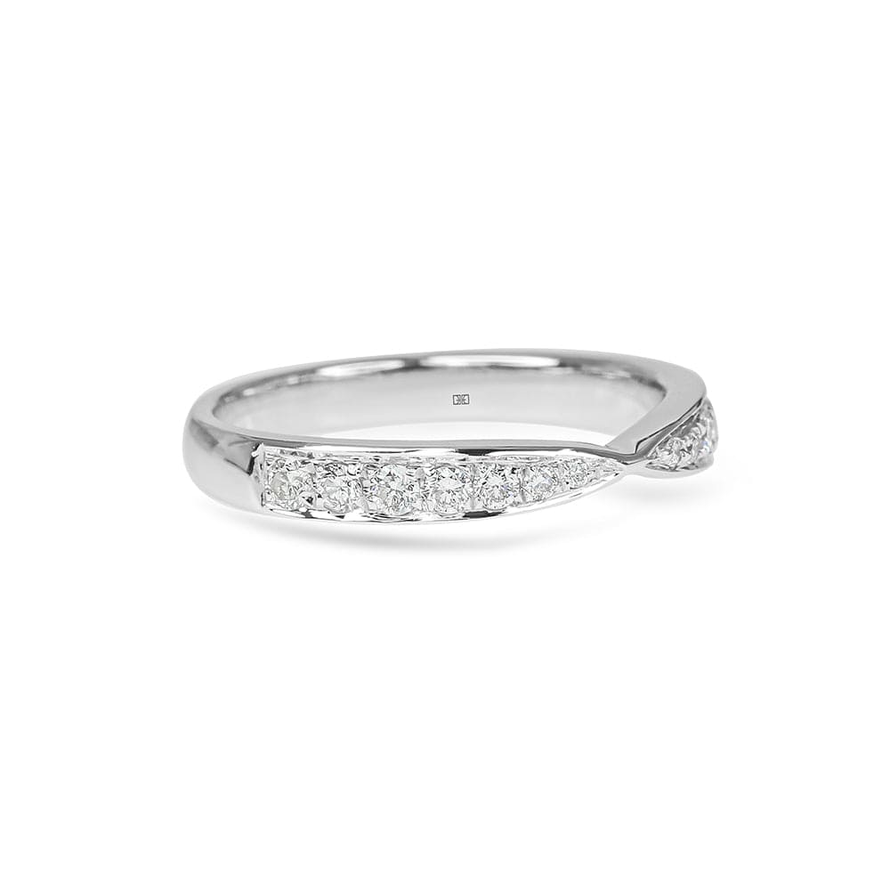 Phoebe Bezel Set Pave Pinch Diamond Wedding Band