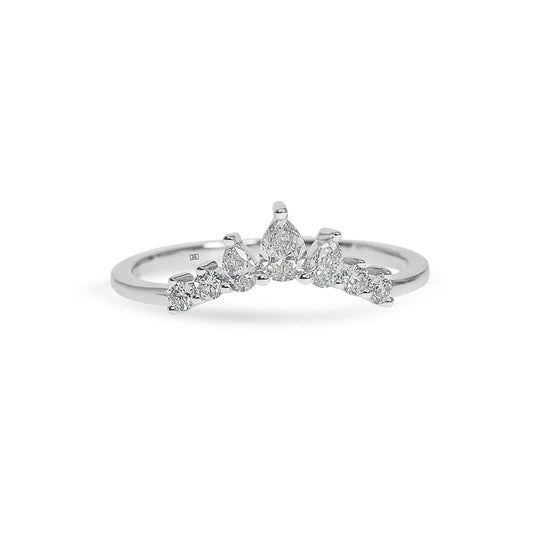 Paris Pear Cut Diamond Flair Wedding Band