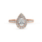 Lab Grown Elizabeth Pear Shape Diamond Halo & Sidestones Engagement Ring