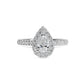 Lab Grown Elizabeth Pear Shape Diamond Halo & Sidestones Engagement Ring