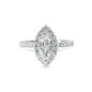 Lab Grown Alberta Marquise Cut Diamond Halo & Sidestones Engagement Ring