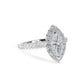 Lab Grown Alberta Marquise Cut Diamond Halo & Sidestones Engagement Ring