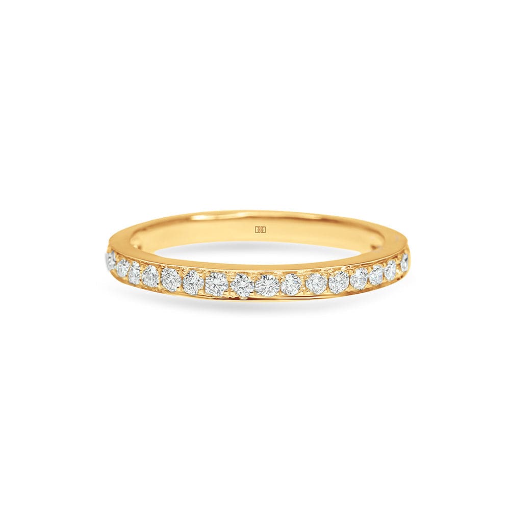 Pave Bezel Set Diamond Wedding Band