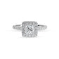 Lab Grown Odessa Princess Diamond Halo & Sidestones Engagement Ring