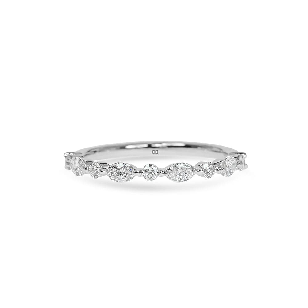 Lab Grown Amore Round & Marquise Wedding Band