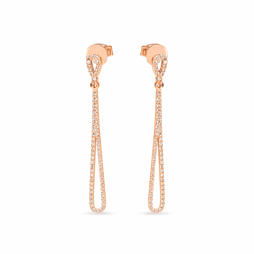 Diamond Drop Bend Earrings