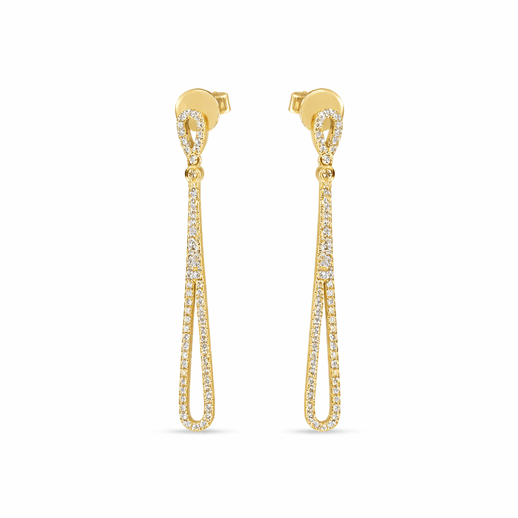 Diamond Drop Bend Earrings