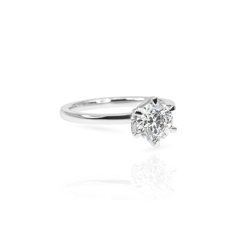 Lab Grown Classic Round 6 Prong Solitaire Engagement Ring