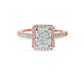 Lab Grown Tangier Radiant Cut Halo Engagement Ring