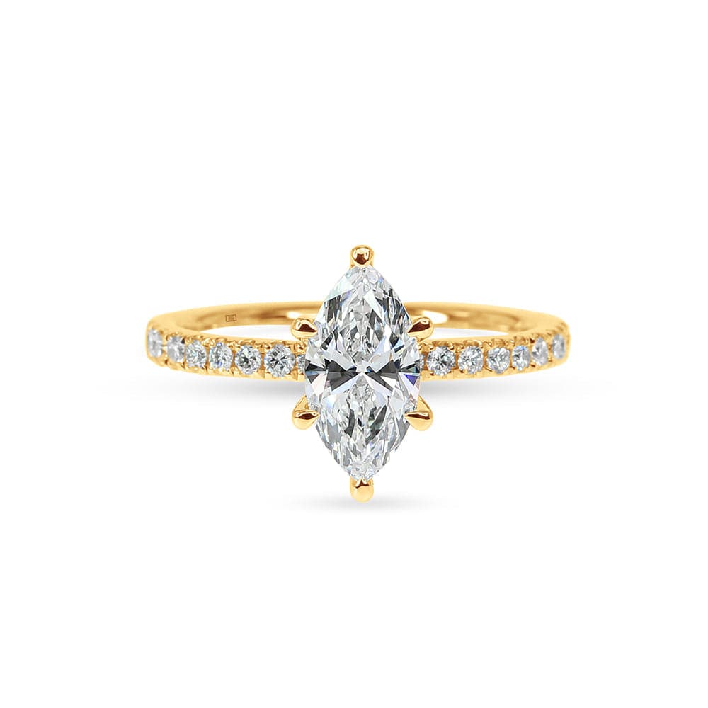 Lab Grown Valencia Marquise Side Stones Engagement Ring