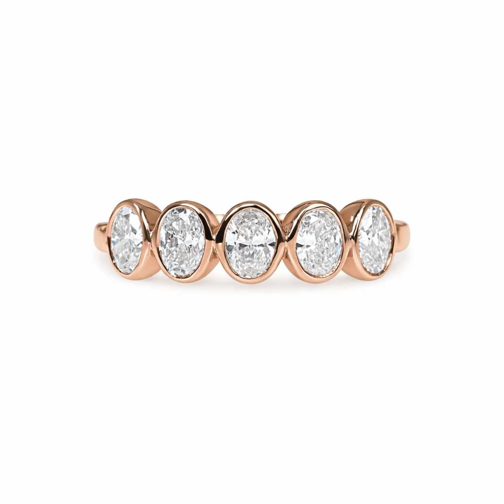 Bronte Oval Bezel Wedding Band