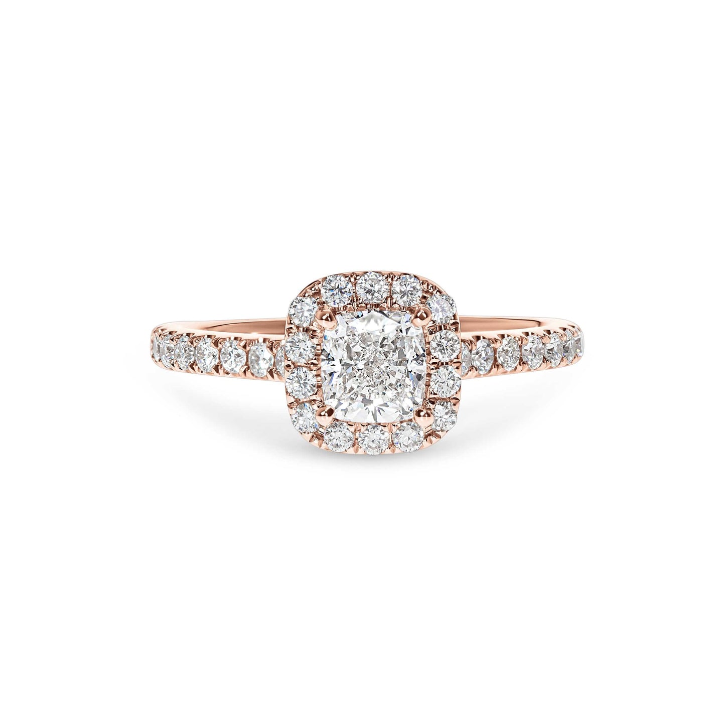 Adelaide Cushion Diamond Halo & Sidestones Engagement Ring