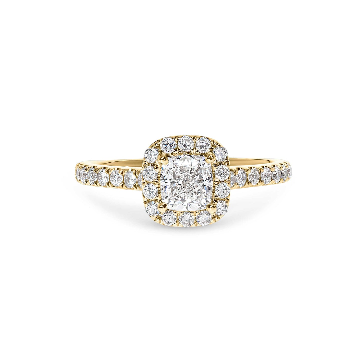 Adelaide Cushion Diamond Halo & Sidestones Engagement Ring