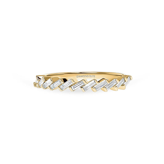 Lab Grown Diagonal Baguette Diamond Wedding Band