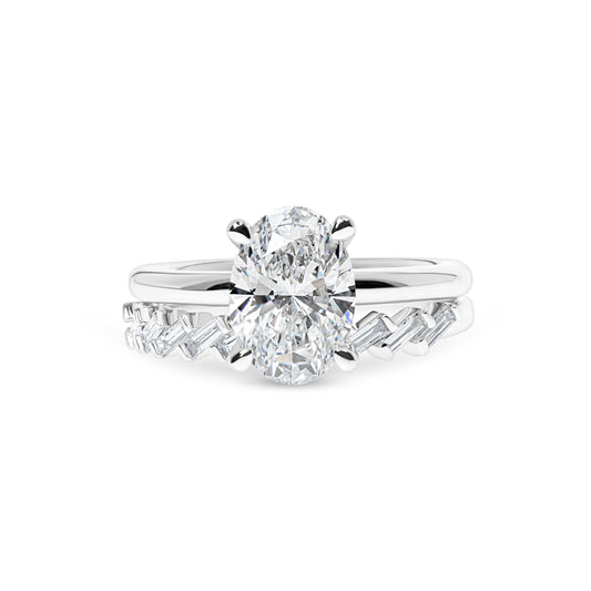 Michelle Oval Solitaire Hidden Halo Ring