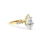 Lab Grown Phoenix Pear Cut Diamond Sidestones Engagement Ring