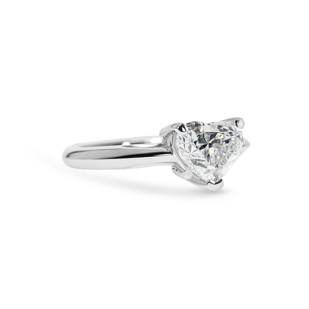 Lab Grown Harmony Heart Shape Solitaire Engagement Ring