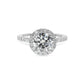 Lab Grown Classic Round Halo with Side Stones Engagement Ring