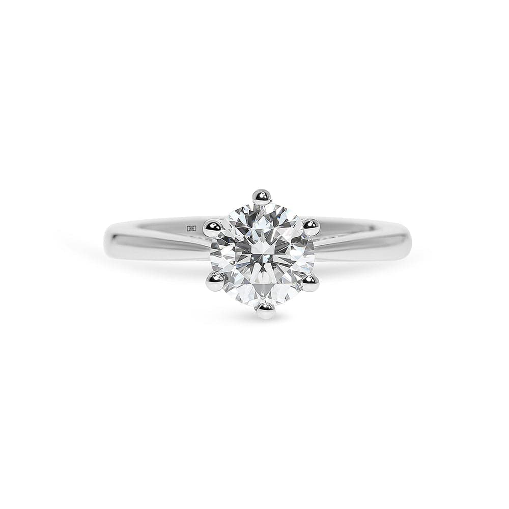 Lab Grown Classic Round Solitaire with Diamonds Bridge Engagement Ring