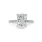 Lab Grown Morgan Cushion Cut Diamond with Hidden Halo & Sidestones Engagement Ring