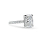 Lab Grown Morgan Cushion Cut Diamond with Hidden Halo & Sidestones Engagement Ring