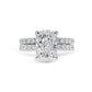 Lab Grown Morgan Cushion Cut Diamond with Hidden Halo & Sidestones Engagement Ring