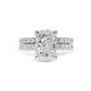 Morgan Cushion Cut Diamond with Hidden Halo & Sidestones Engagement Ring
