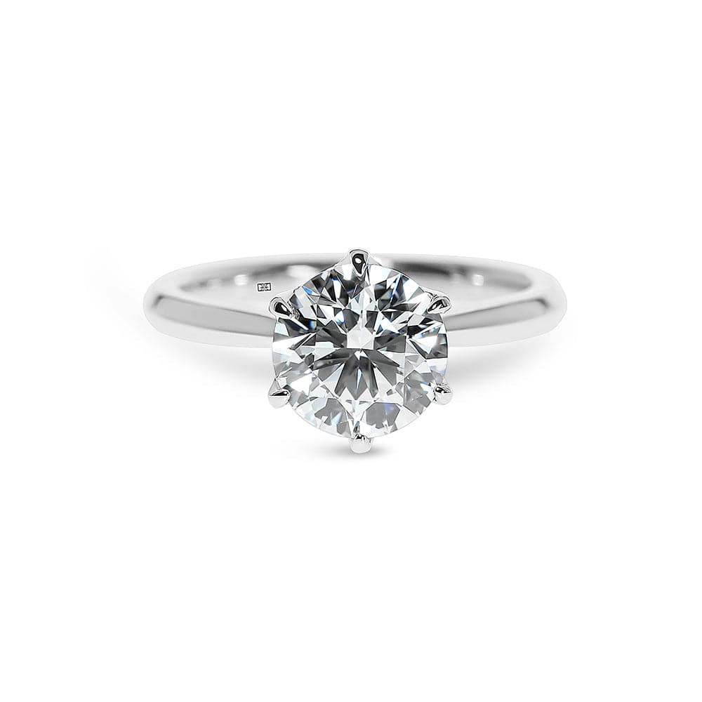 Osaka Round Diamond 6 Prong Basket Engagement Ring