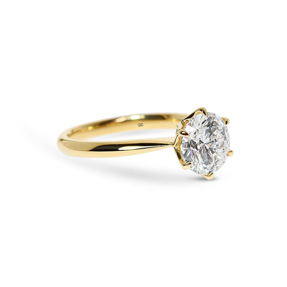 Osaka Round Diamond 6 Prong Basket Engagement Ring